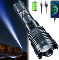 Rechargeable LED Tactical Flashlight, 2500000 Lumens, Waterproof, Zoomable O98192