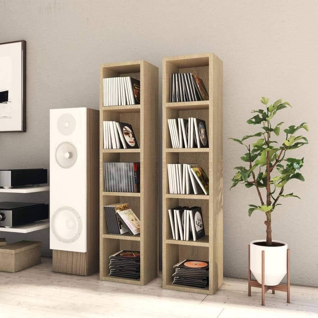 2 Pcs Sonoma Oak CD Cabinets T732