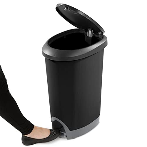 Black 2-Pack Locking StepOn Wastebasket with Lid S69513