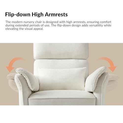 Grey Glider Recliner with Adjustable Armrests & Headrest G785