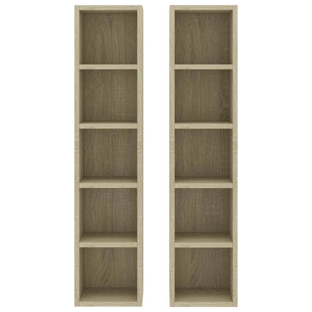 2 Pcs Sonoma Oak CD Cabinets T732