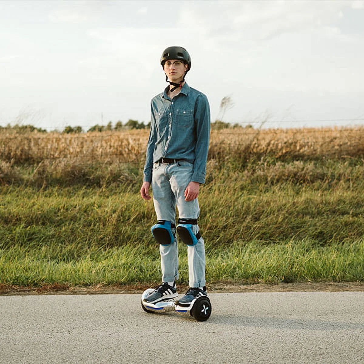 6.5 in LED Wheel Hoverboard, 220 lb Max Weight, Blue M389102