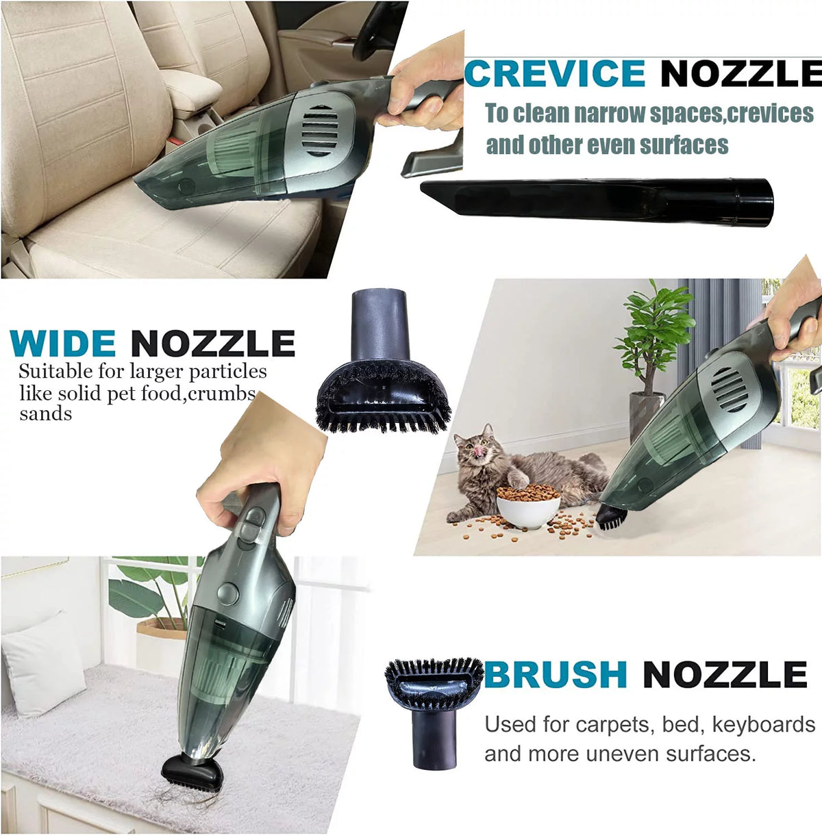 Hand Held Vacuum, 2200mAh Lightweight Cordless Vacuum Cleaner, Grey L7894