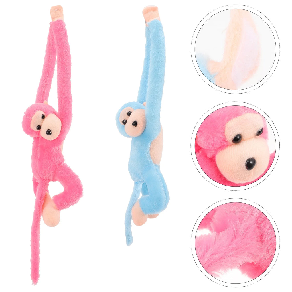 2Pcs Hanging Plush Monkey Doll Stuffed Animal Toy R9319