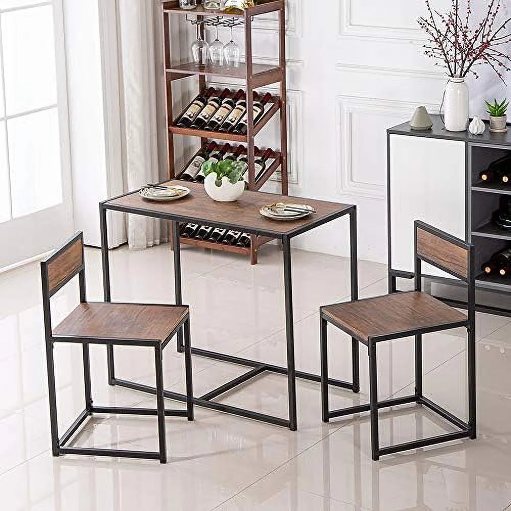 3 Pcs Modern Wood Dining Table and Chairs Set Z127717