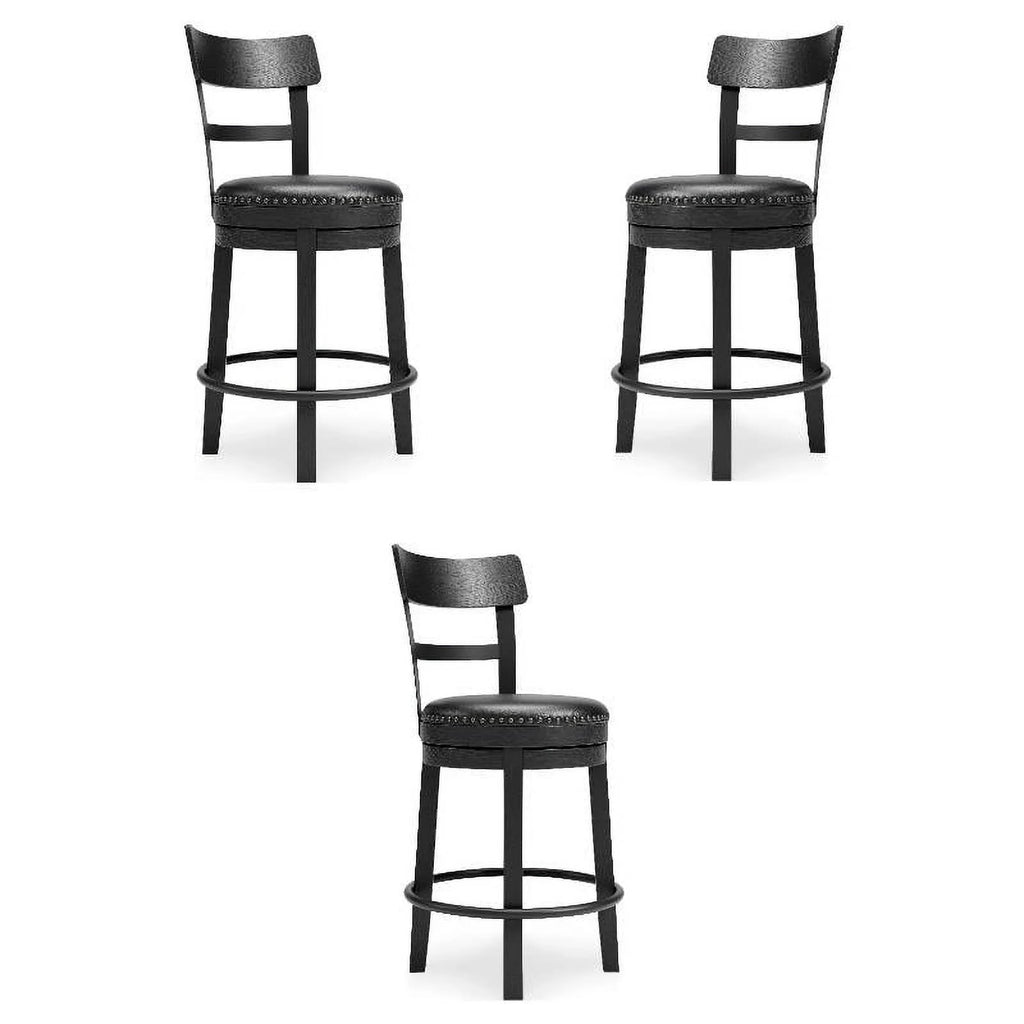 Solid Wood Counter Height Barstool Set of 3 P389