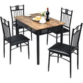 5 Piece Wood Metal Dining Set Y8562