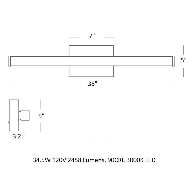 Satin Nickel Square 48 Bath Light O442484