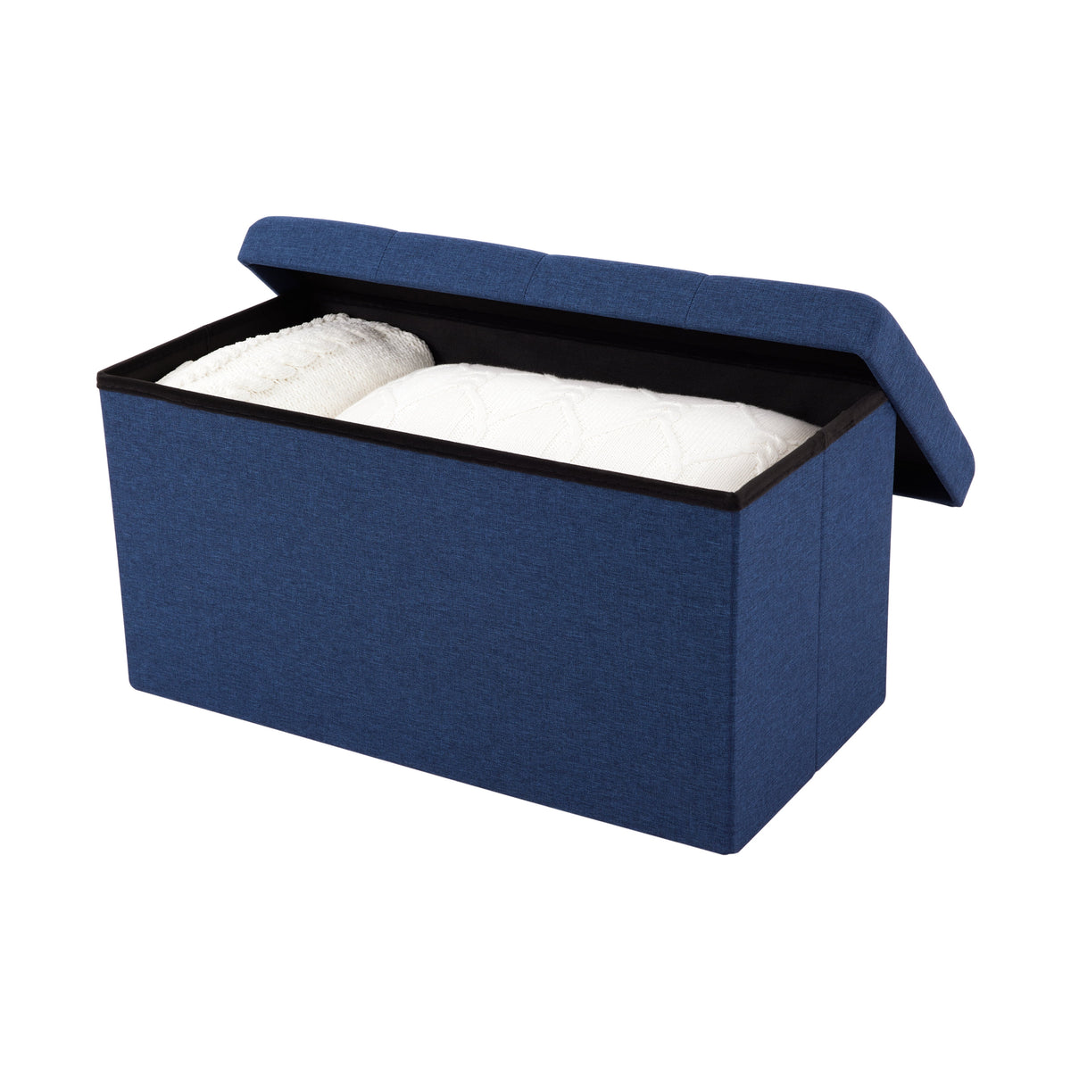 Cushioned Fabric Storage Ottoman Bench R358201