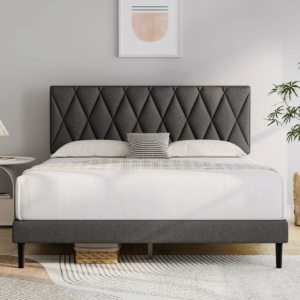 Queen Size Upholstered Platform Bed Frame Z3169