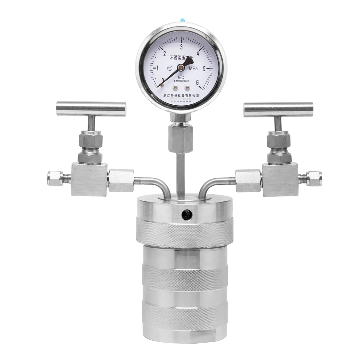 300ml Hydrothermal Synthesis Autoclave Reactor with polytetrafluoroethylene Lining Pressure Gauge V85501
