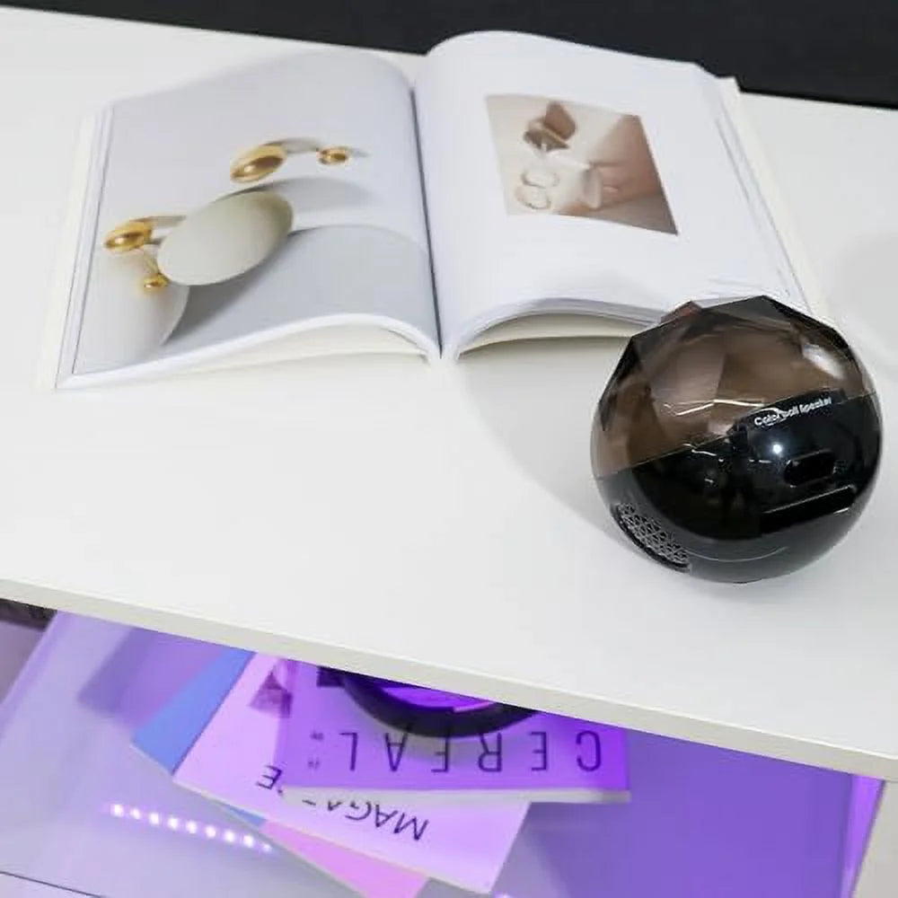LED Coffee Table with 3 Tiers High Gloss White I82320