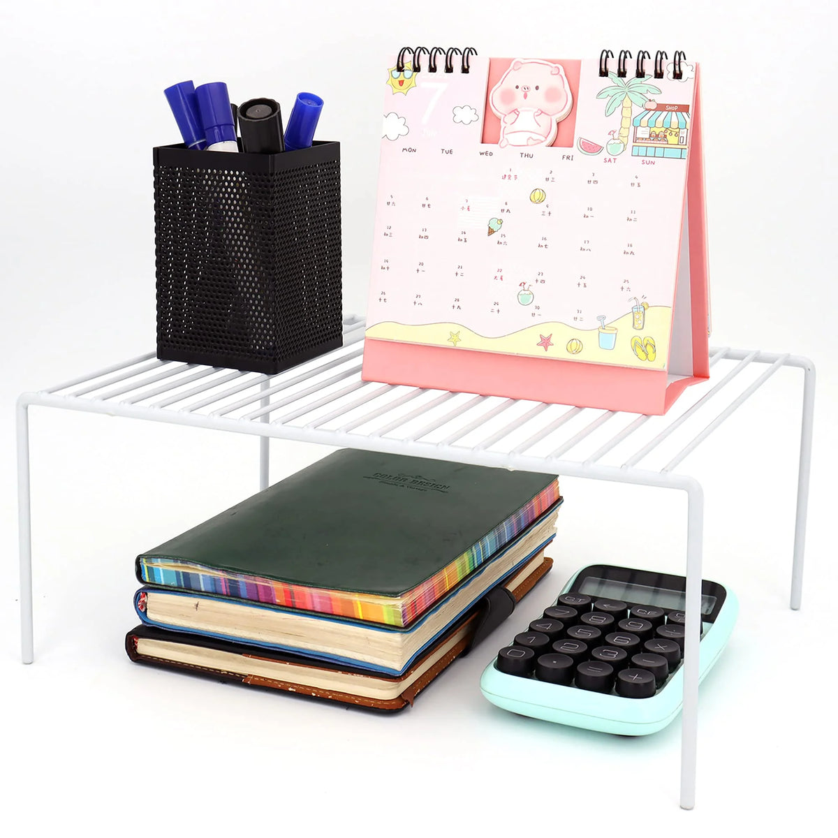 6 Pack Medium 13 x 9.4 Inch White Stainless Steel Storage Shelf Rack F433746