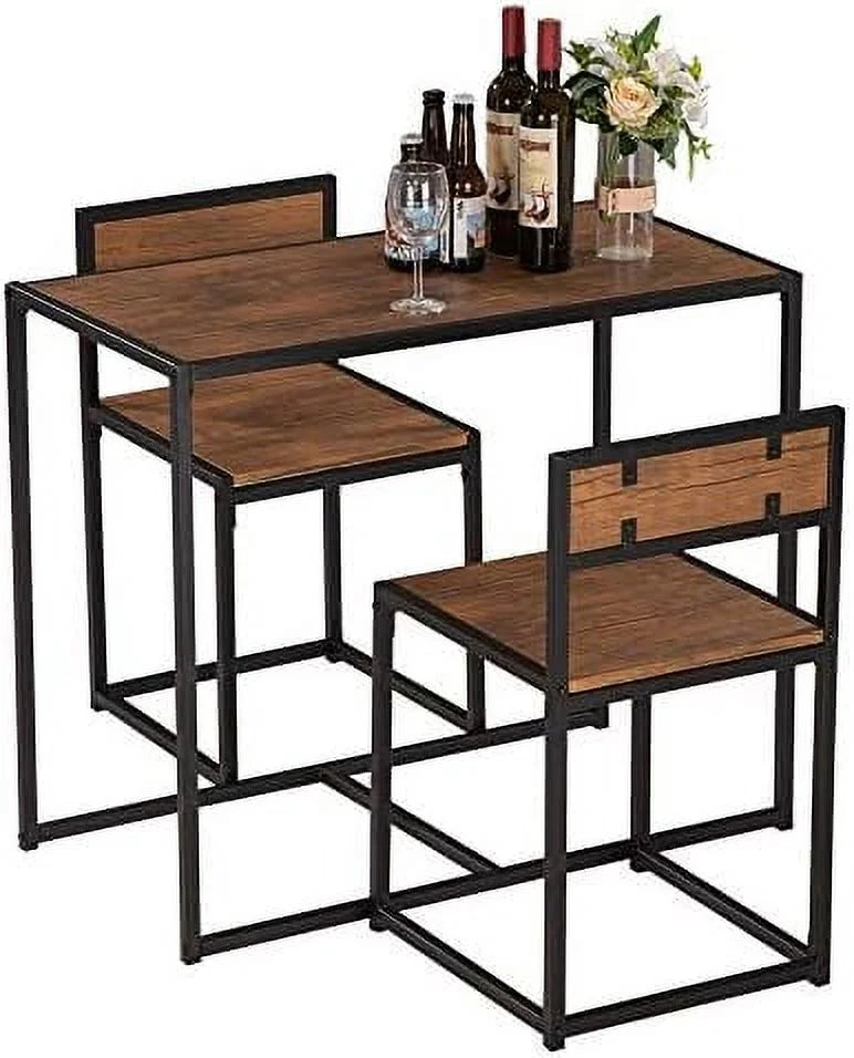3 Pcs Modern Wood Dining Table and Chairs Set Z127717
