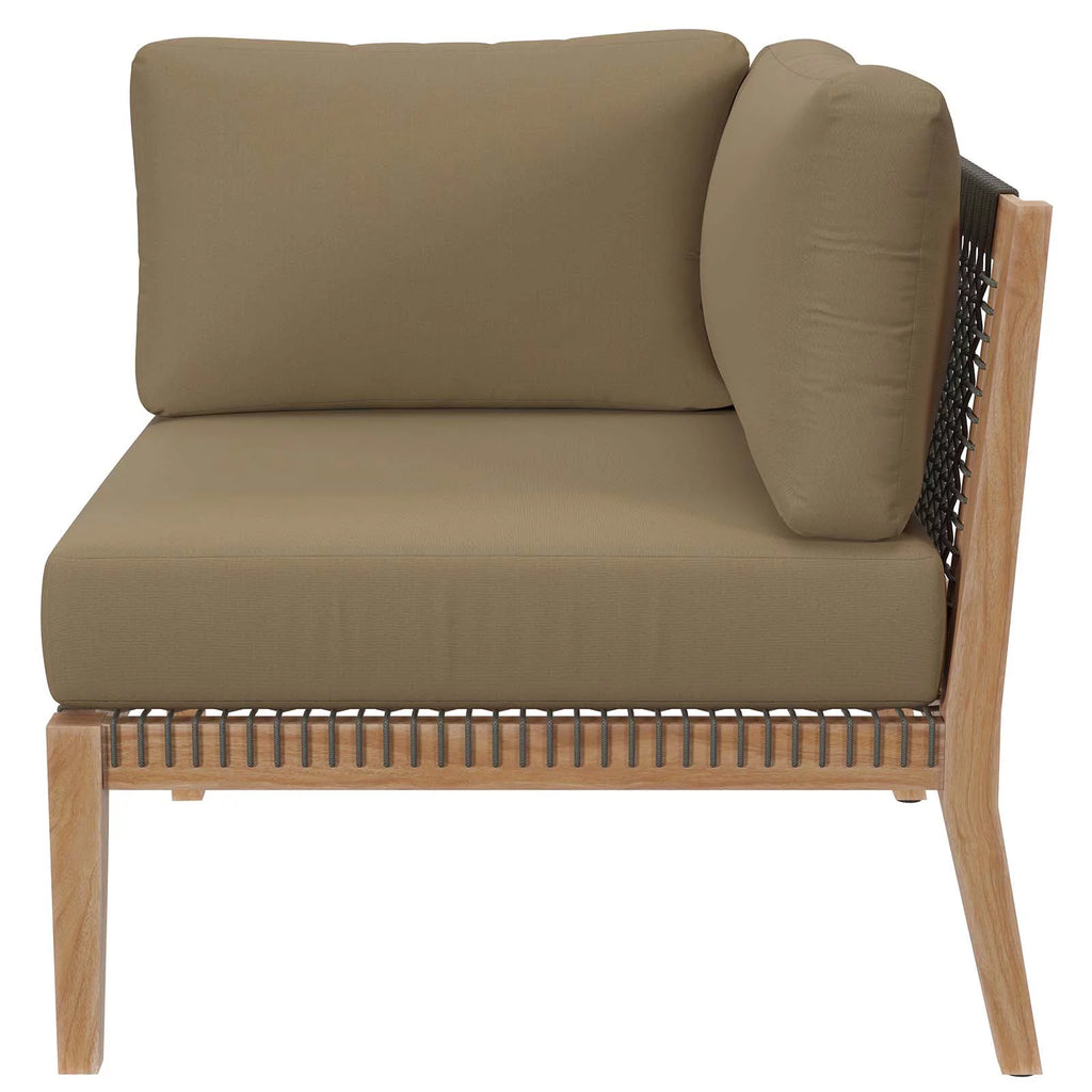 Teak Wood 4-Piece Sectional Sofa Y17220