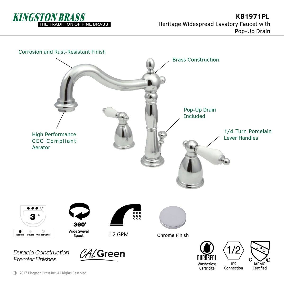 Antique Brass Widespread Bathroom Faucet E252913