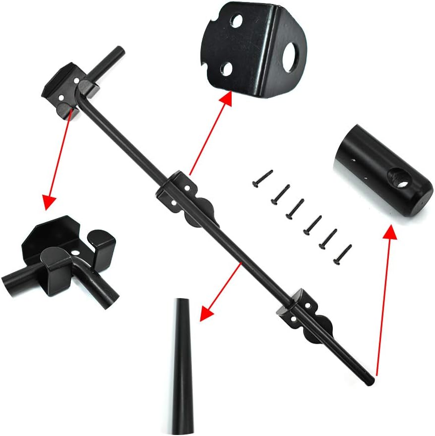 Heavy Duty Steel Gate Drop Rod 18 inch Black Finish 2 Pack M709