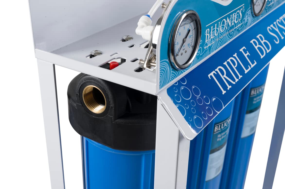 Complete Well Water Solution with UV Sediment Carbon Filter Purifier System 24GPM Triple Housing 40 Mic Pre Filter F9428