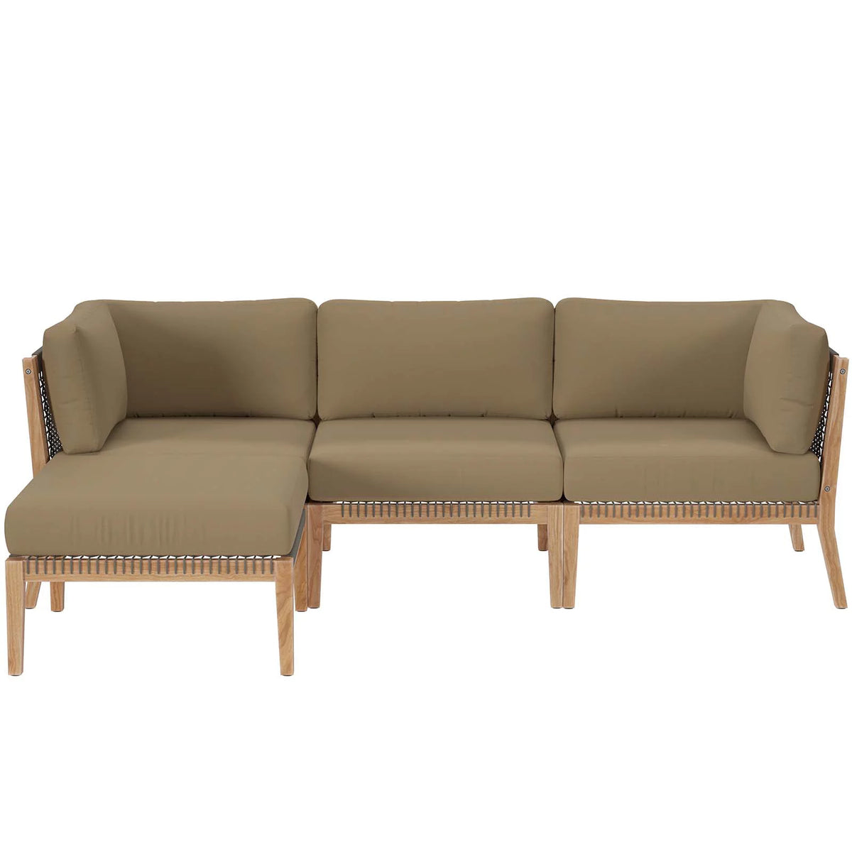 Teak Wood 4-Piece Sectional Sofa Y17220