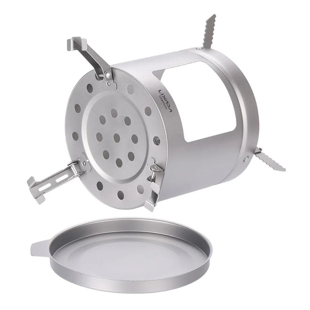 Titanium Camping Folding Pot Holder BBQ Firewood Bracket V493200