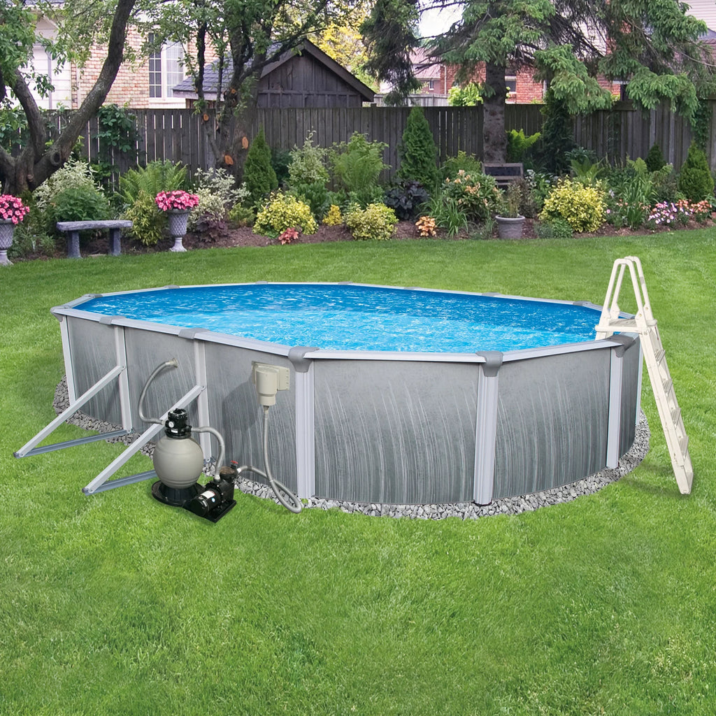 12-ft x 24-ft Oval 52-in Deep Metal Wall Swimming Pool R989216