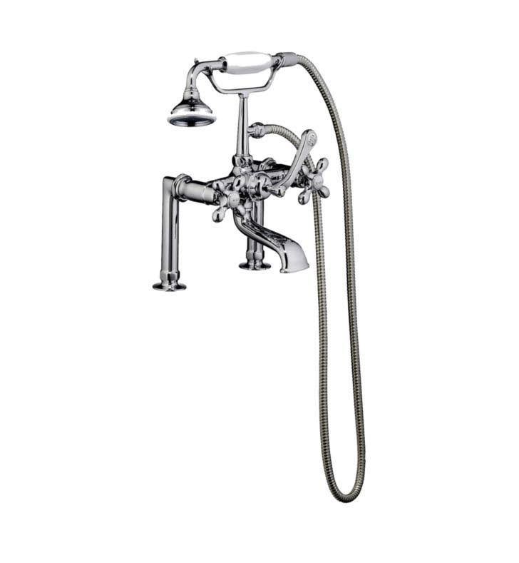 Polished Nickel Tub Rim-Mounted Faucet with Handshower M7445