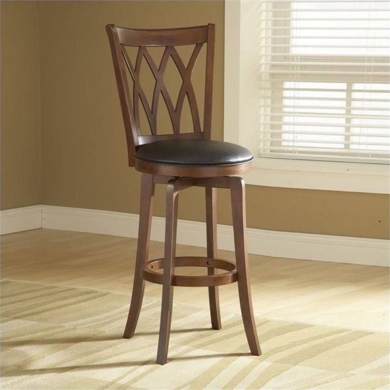 Antique Brown Faux Leather Swivel Counter Stool Q849
