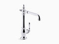 Polished Chrome Single-Hole Kitchen Sink Faucet with Swing Spout W412459