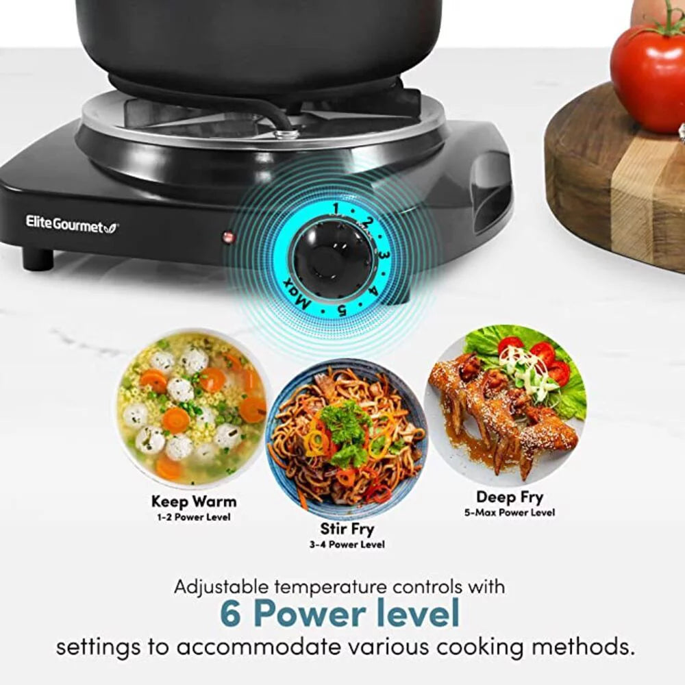 Black Single Coiled Electric Hot Plate N217