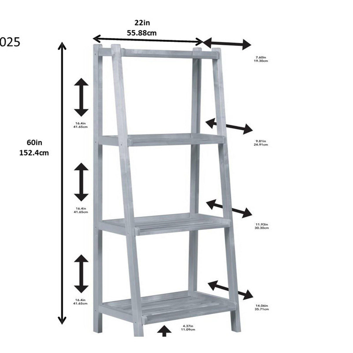 4 Shelves Bookcase in Graphite W375215