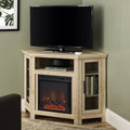 White Oak Corner Fireplace TV Stand K8366