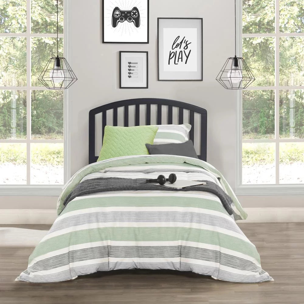 Black Wood Twin Headboard with Frame I8650