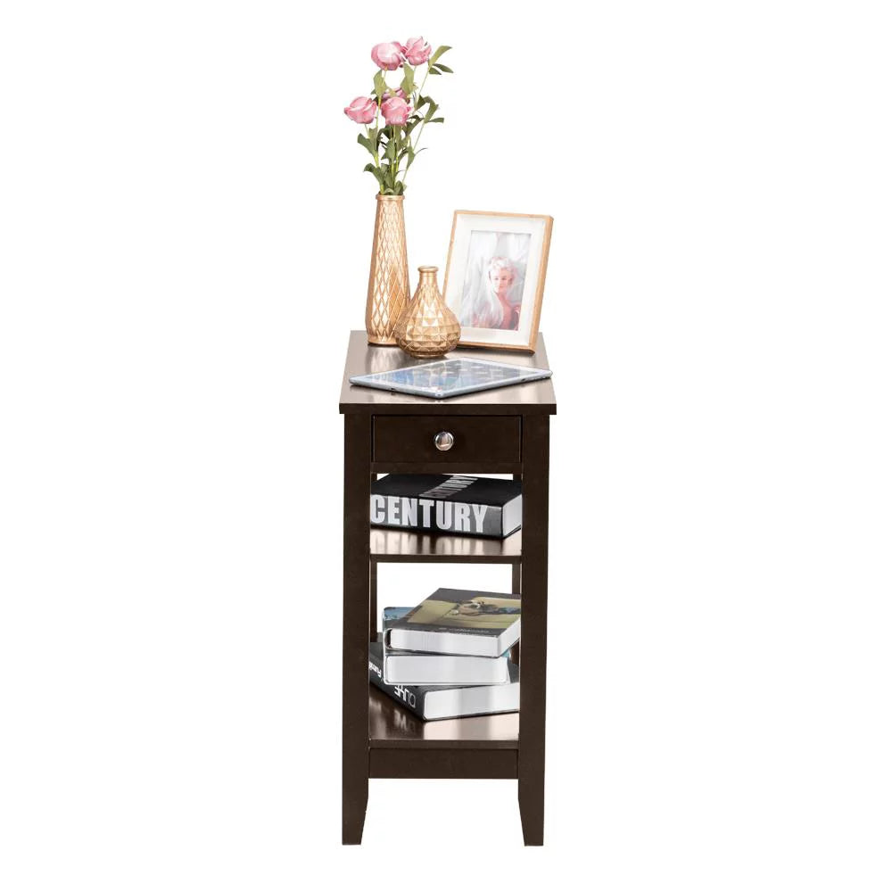 Chair Side End Table with 2 Layers and Shelf A5902