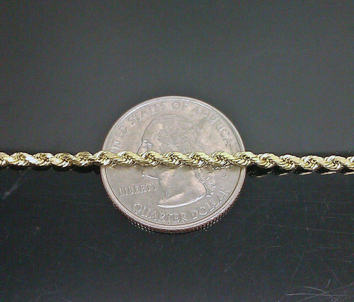 10K Yellow Gold Rope Chain Necklace 20" Inch 2.5mm M589860