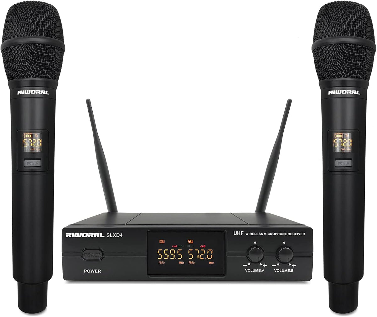 Wireless Microphone System with Dual UHF Cordless Handheld Dynamic Mic K312