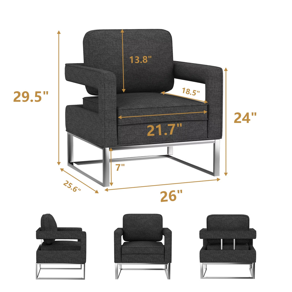 Black Upholstered Accent Chair S703256