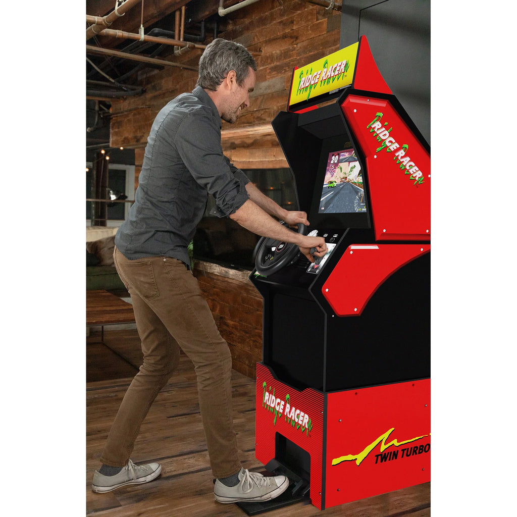 5 Games in 1 Arcade with Rumble Steering Wheel and Lit Marquee M25323
