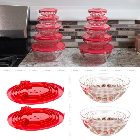 20-Piece Glass Food Storage Bowl and Lids Set E541