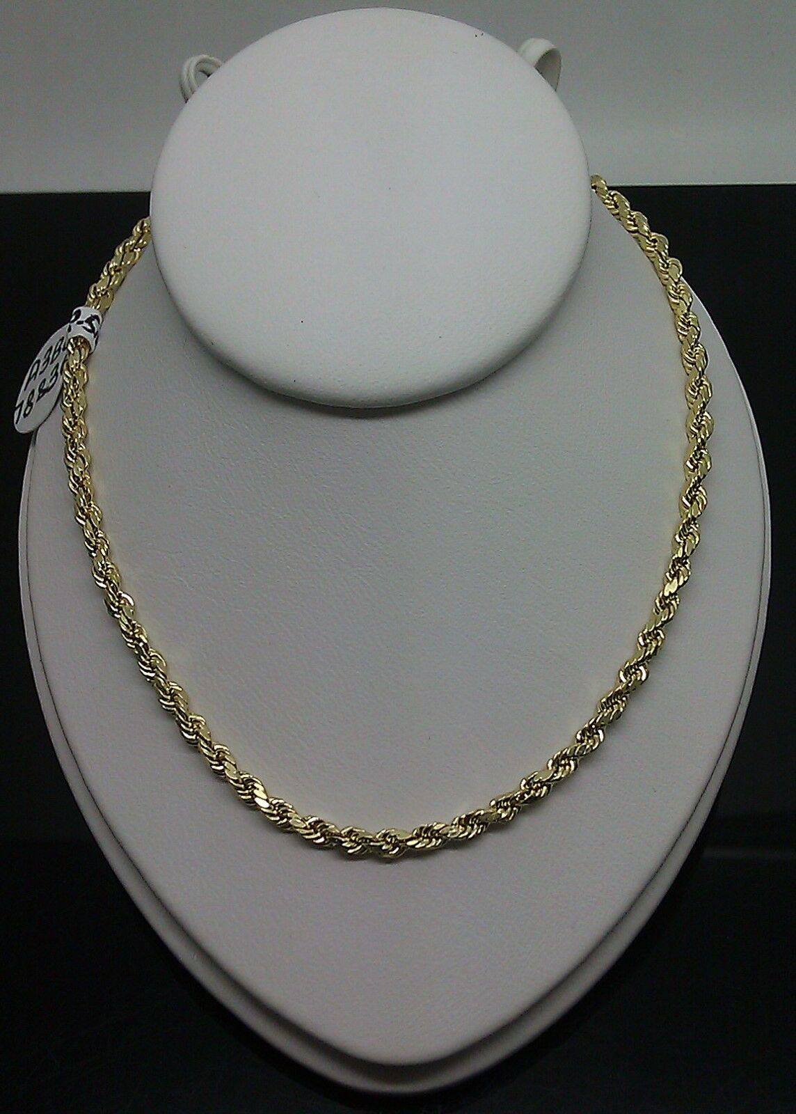 10K Yellow Gold Rope Chain Necklace 20" Inch 2.5mm M589860