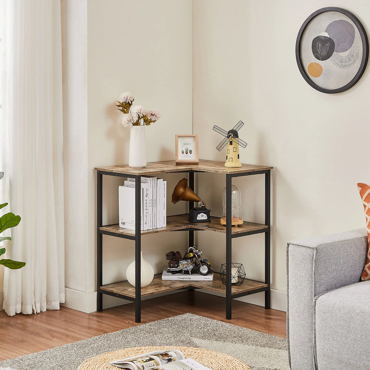 3 Tier L-Shaped Corner Shelf D702682