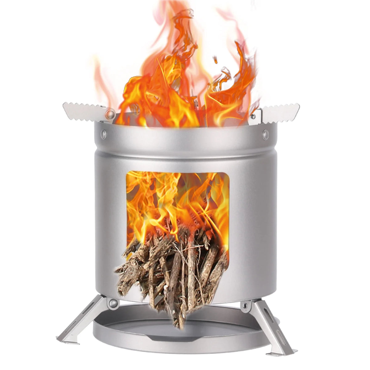 Titanium Camping Folding Pot Holder BBQ Firewood Bracket V493200