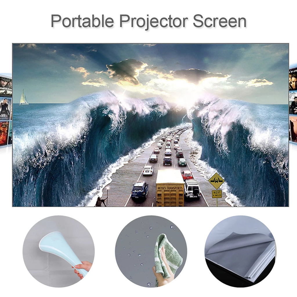 120-inch Portable Projector Screen HD 16:9 W41174