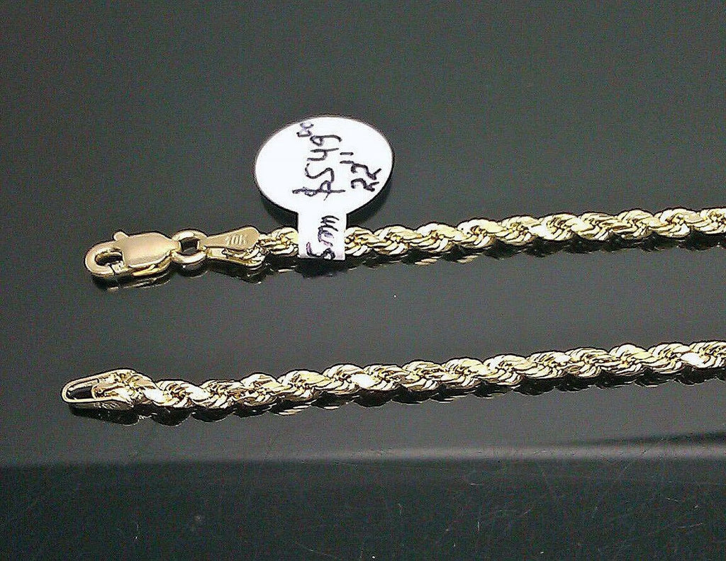 10K Yellow Gold Rope Chain Necklace 20" Inch 2.5mm M589860