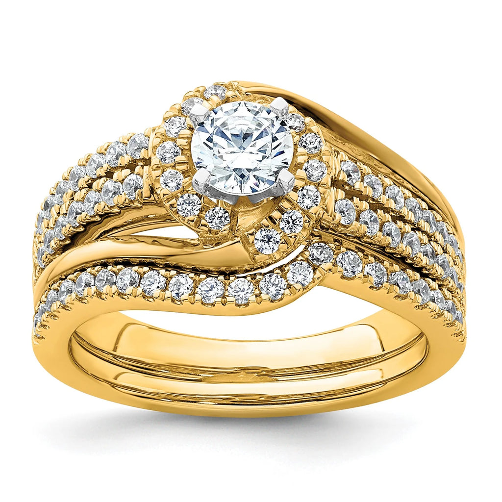 14k Yellow Gold Solitaire Lab Grown Diamond Engagement Ring I7611