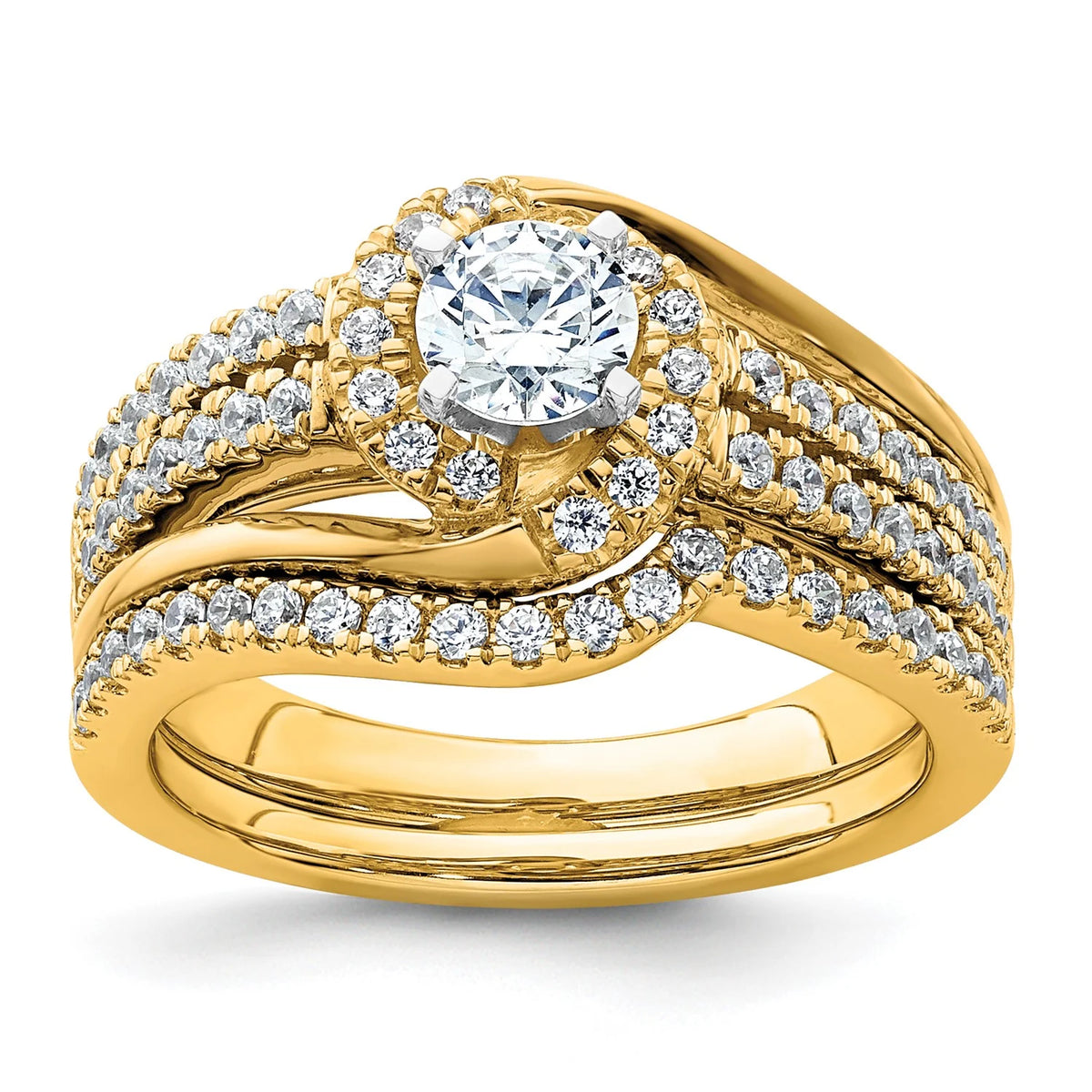14k Yellow Gold Solitaire Lab Grown Diamond Engagement Ring I7611