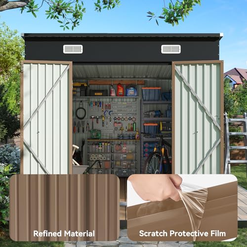 6x3.9 FT Metal Outdoor Storage Shed with Lockable Doors Z4543