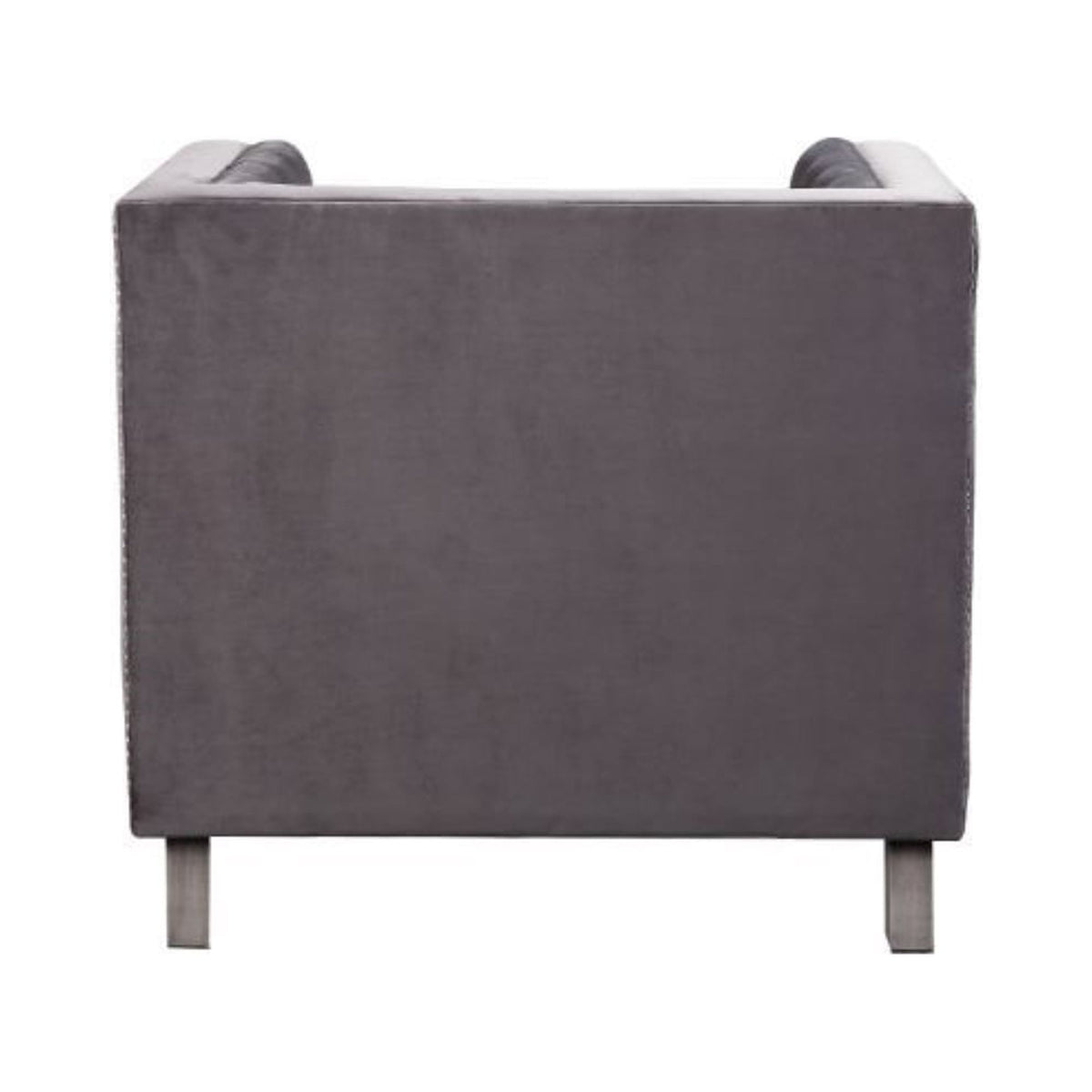 Gray Velvet Chair with Pillow C95128