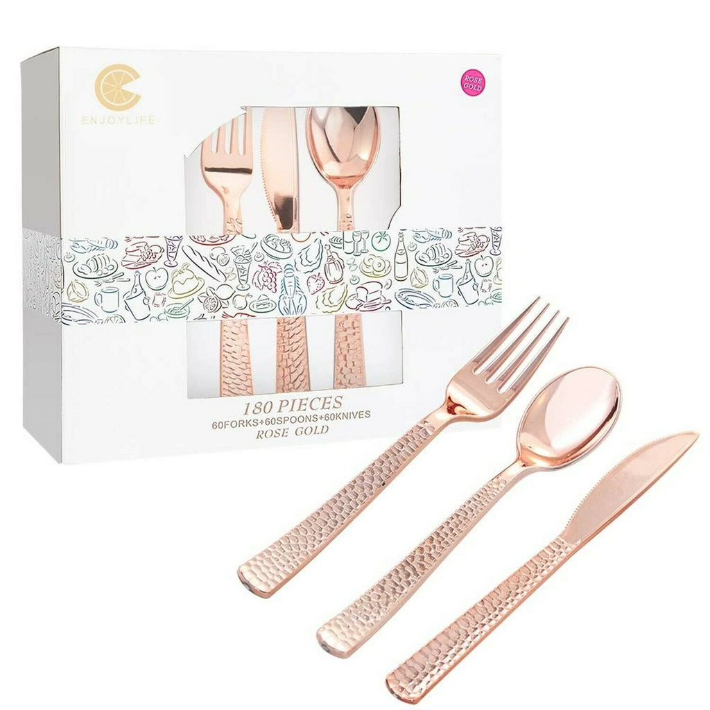 Rose Gold Silverware Disposable Flatware I83795