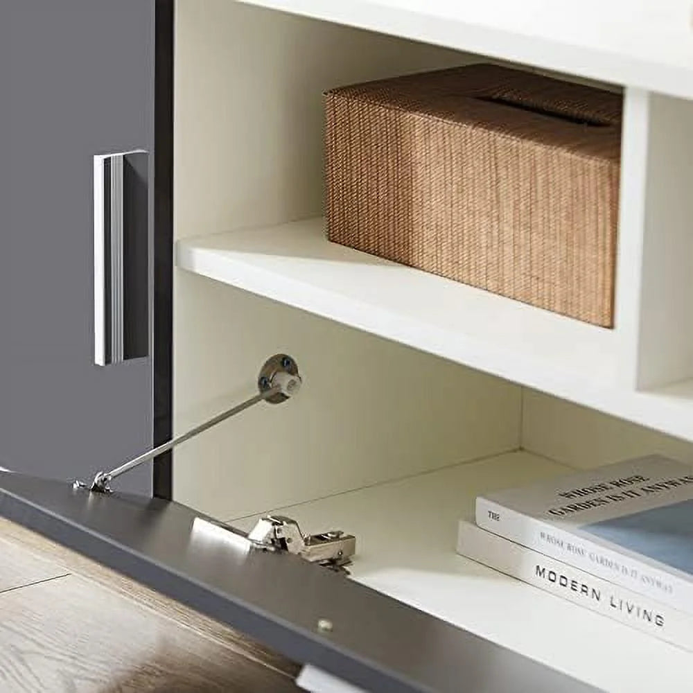 Brown TV Stand with 2 Cabinets and 2 Open Shelves Y62986