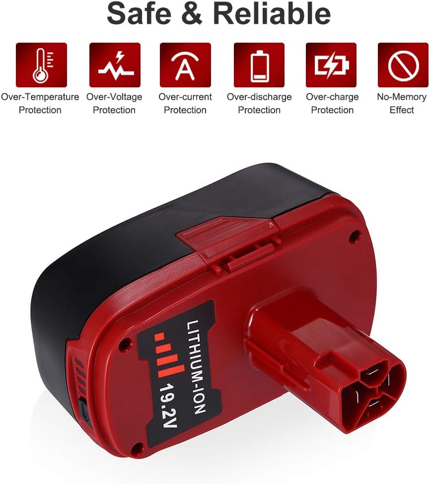 2 Pack 5000mAh 19.2V Li-ion Replacement Battery T187